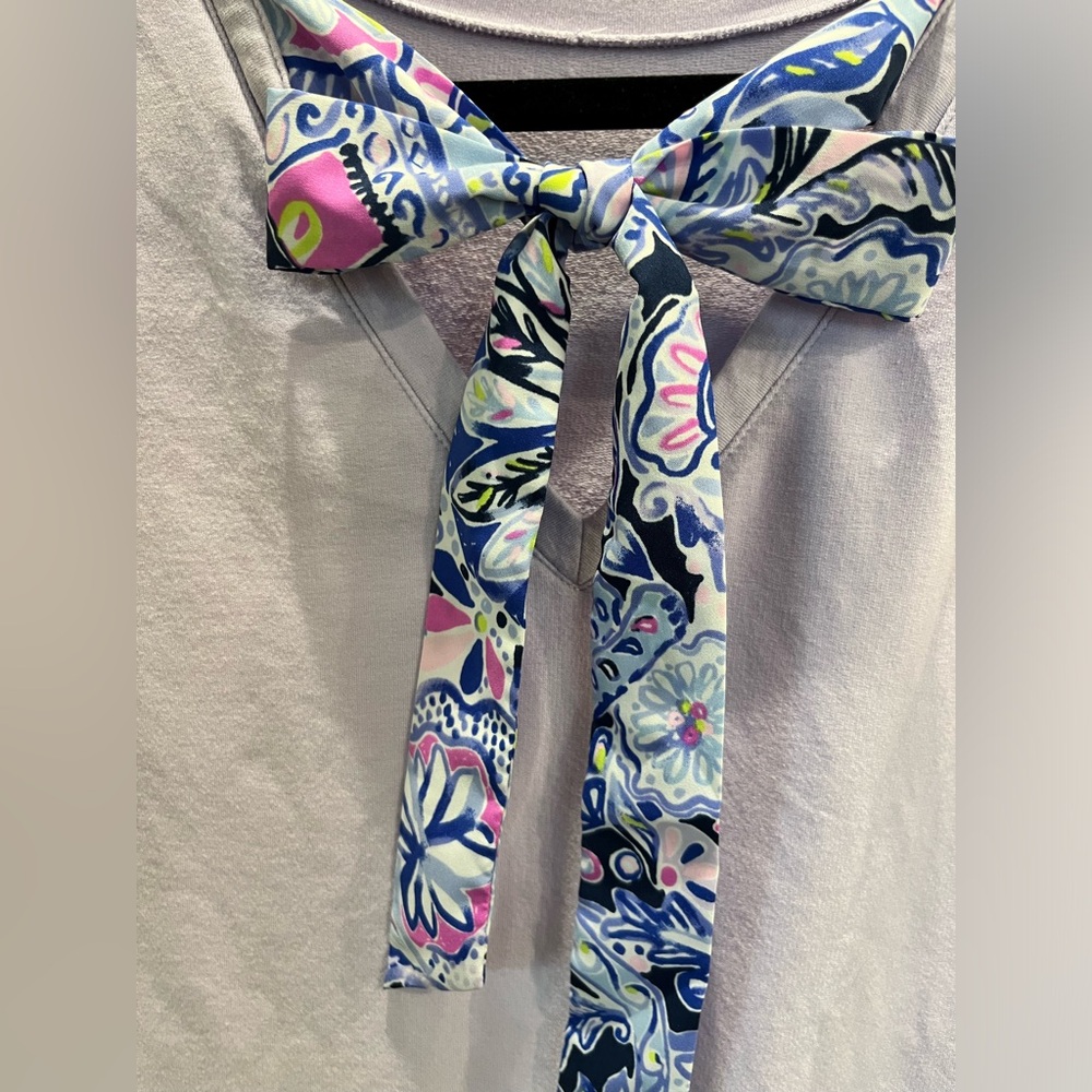 LILLY PULITZER Dillon Pullover Sweatshirt in Lilac Verbana XXS Style# 004508 - Picture 11 of 12